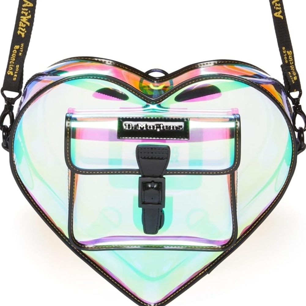 🩷 Dr. Martens Heart Shaped Iridescent Transparent Backpack NWOT SEE DESCRIPTION